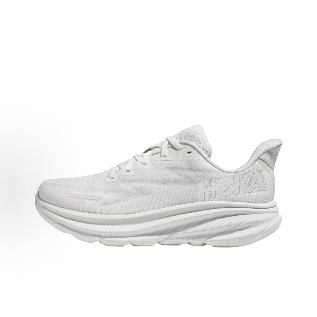 HOKA ONE ONE Clifton 9 Women's Low-Top Marathon Training & Long-Distance Running Shoes - White