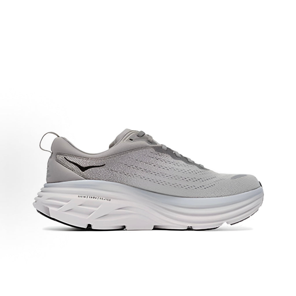 HOKA ONE ONE Bondi 8 Men's Low-Top Running Shoes – Grey (Casual/Urban Commute)