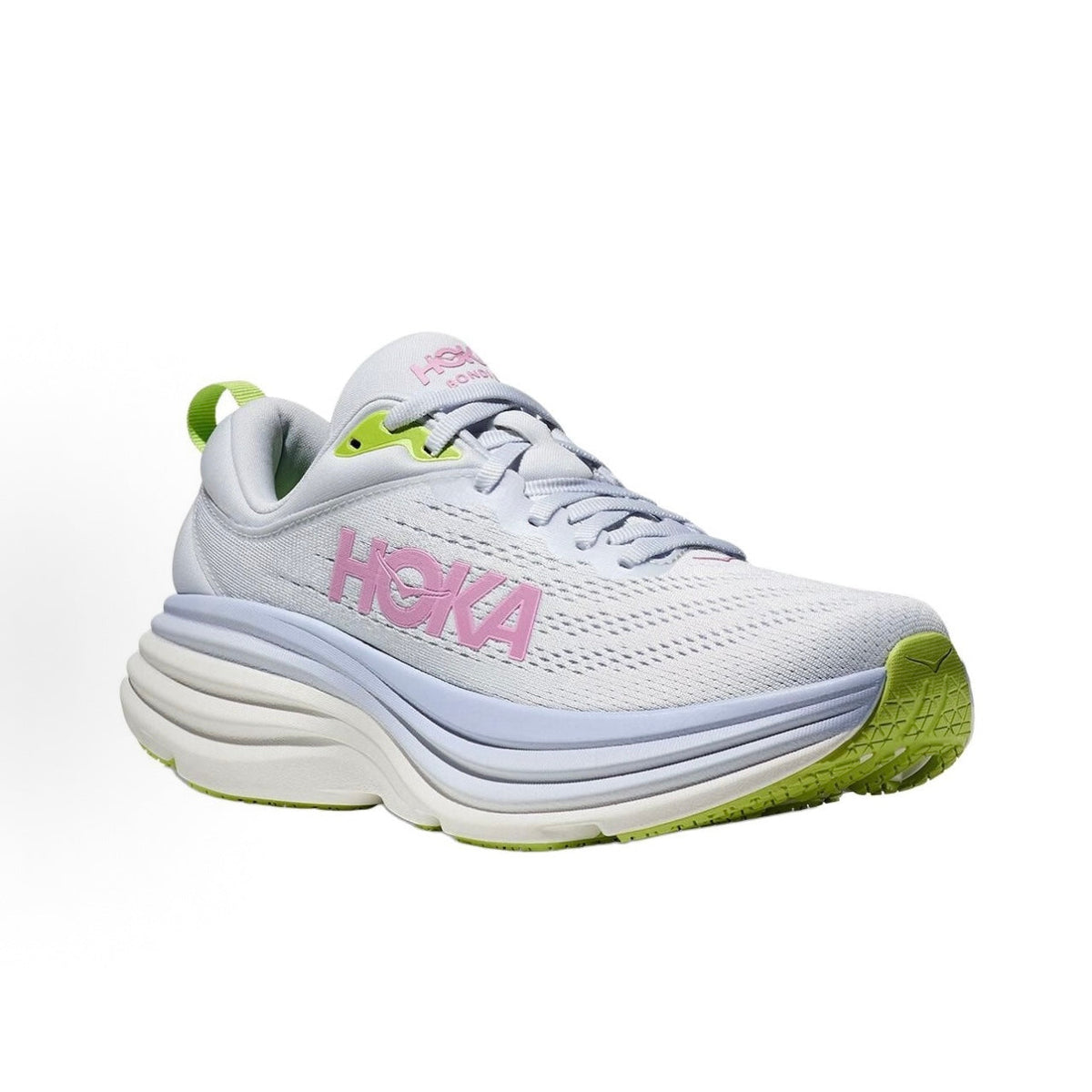 HOKA ONE ONE Bondi 8 Women's Casual City Commuter/Running Shoes - Blue/Pink