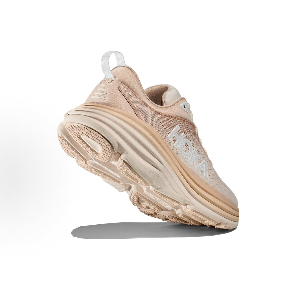 HOKA ONE ONE Bondi 8 Men's Low-Top Running Shoes – Versatile and Comfortable, Featuring Textile and Synthetic Leather for Support and Balance – Quicksand Colorway